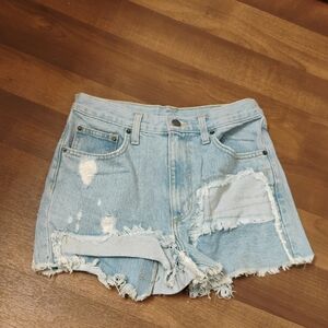 Carmar Distressed Patchwork Denim Shorts Sz 26
